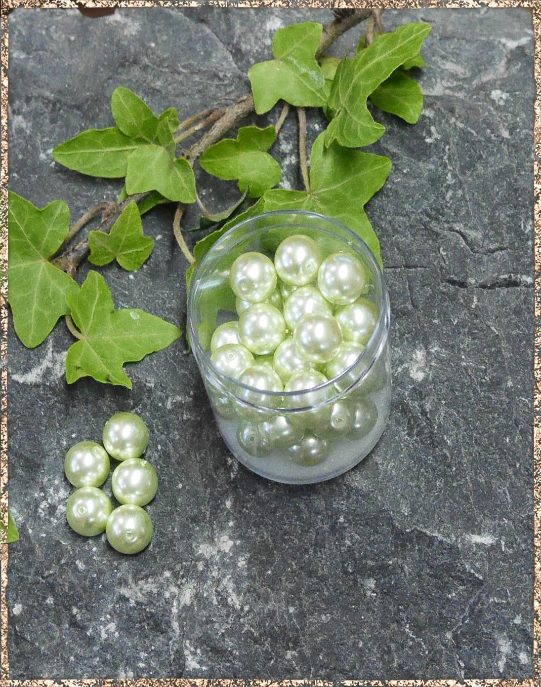 Perlen lindgrün 10 mm
